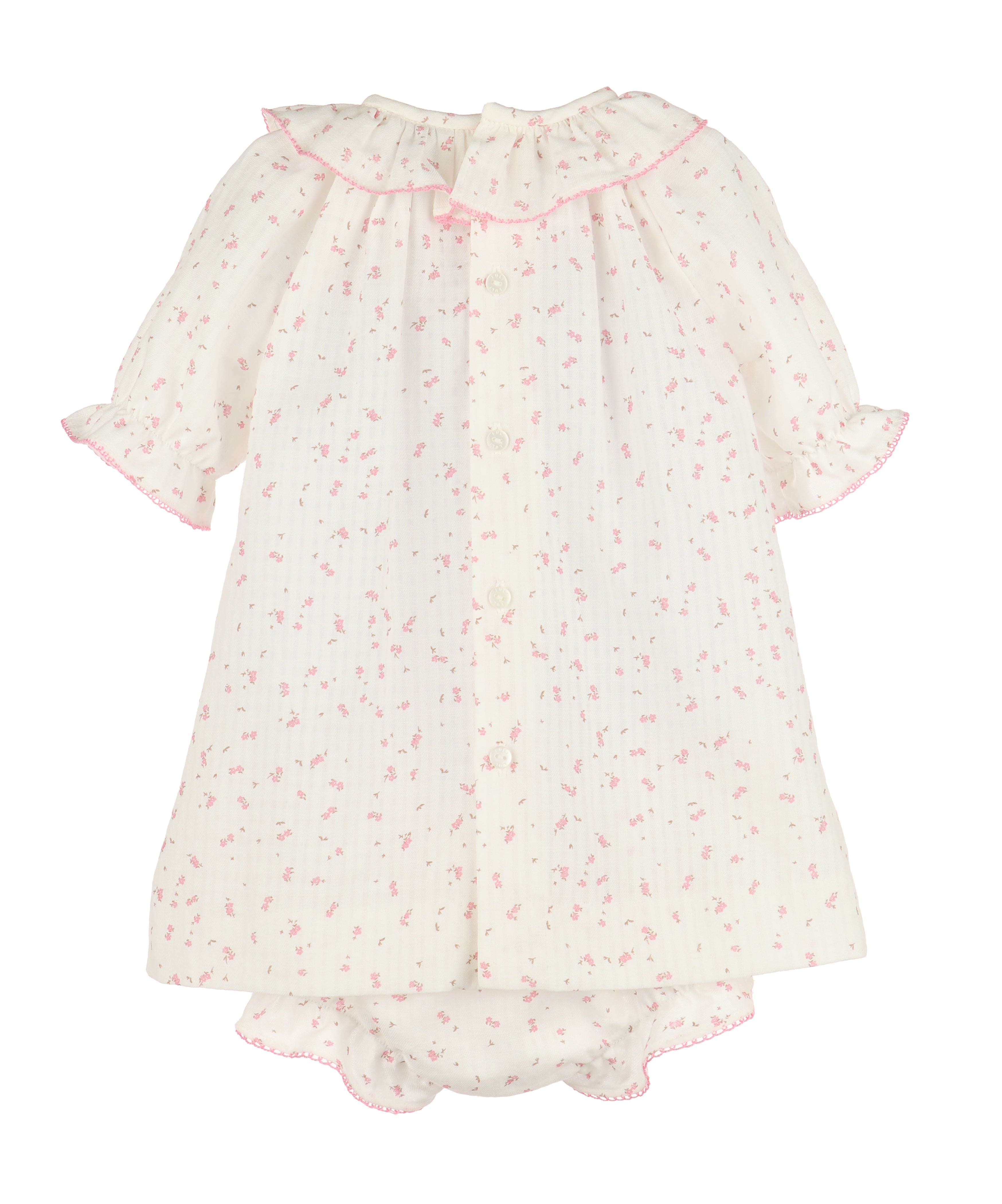 Casero & Associates Casero & Associates Tiny Floral Smock Bishop, Pink - Little Miss Muffin Children & Home