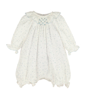 Casero & Associates Casero & Associates Tiny Floral Smock Bubble, Blue - Little Miss Muffin Children & Home