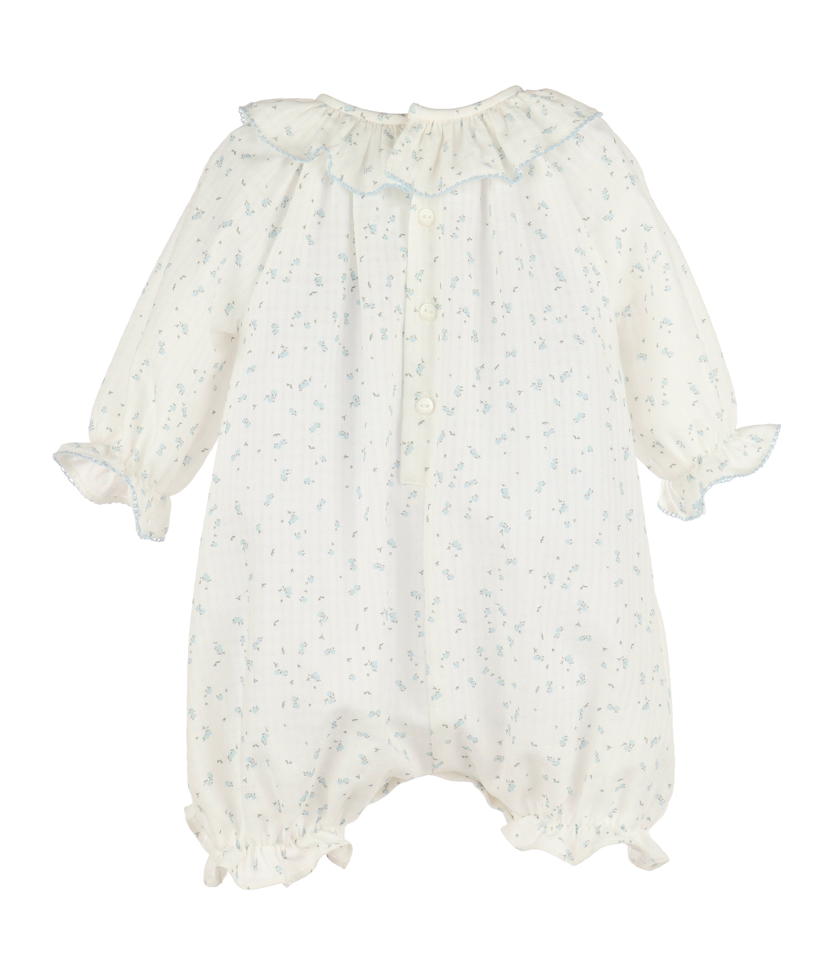 Casero & Associates Casero & Associates Tiny Floral Smock Bubble, Blue - Little Miss Muffin Children & Home