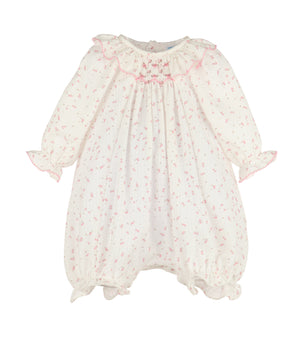 Casero & Associates Casero & Associates Tiny Floral Smock Bubble, Pink - Little Miss Muffin Children & Home