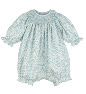 Casero & Associates Casero & Associates Dancing Roses Smock Bubble, Blue - Little Miss Muffin Children & Home