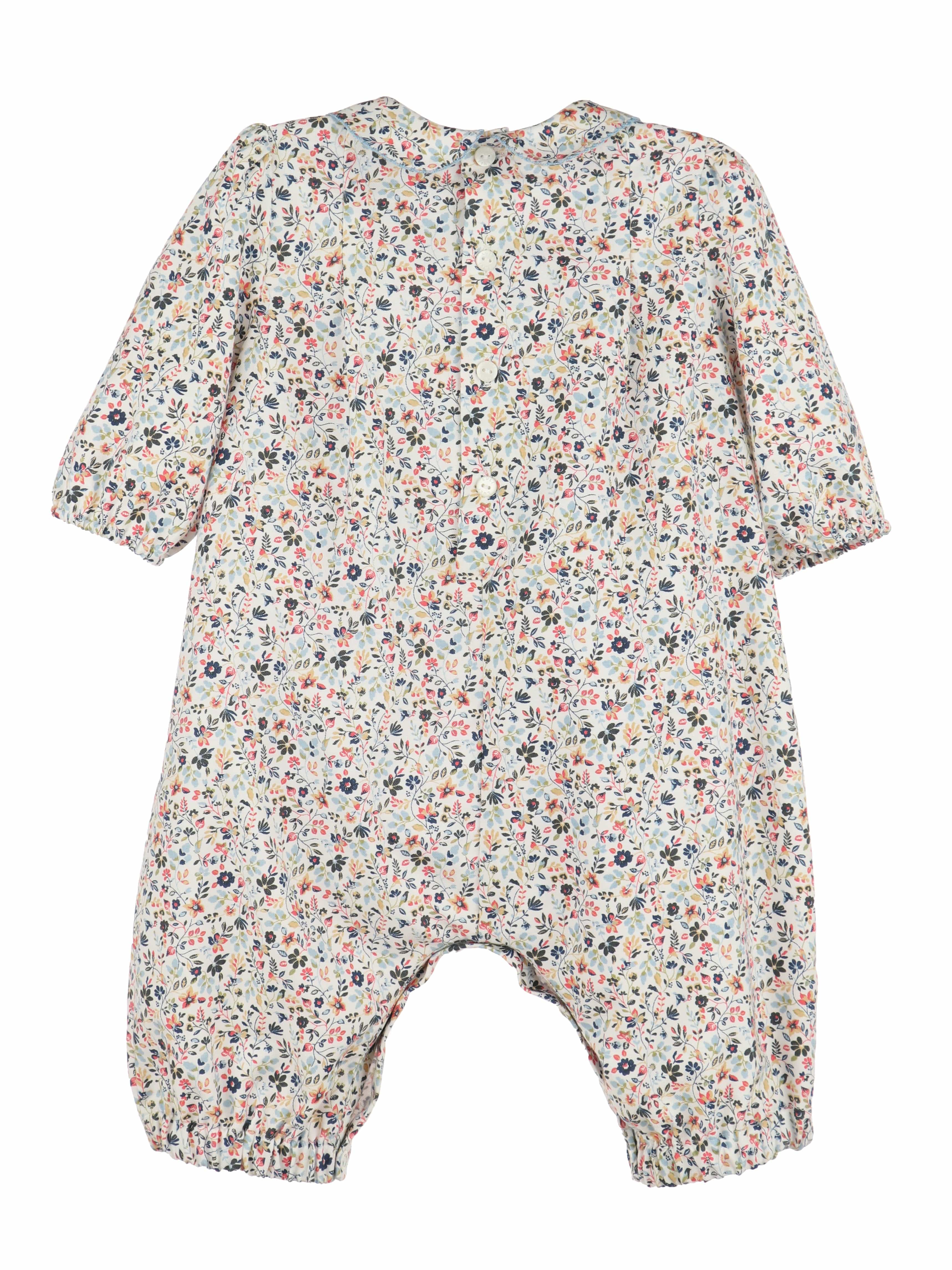 Casero & Associates Casero & Associates Majestic Floral Smock Bubble, Blue - Little Miss Muffin Children & Home