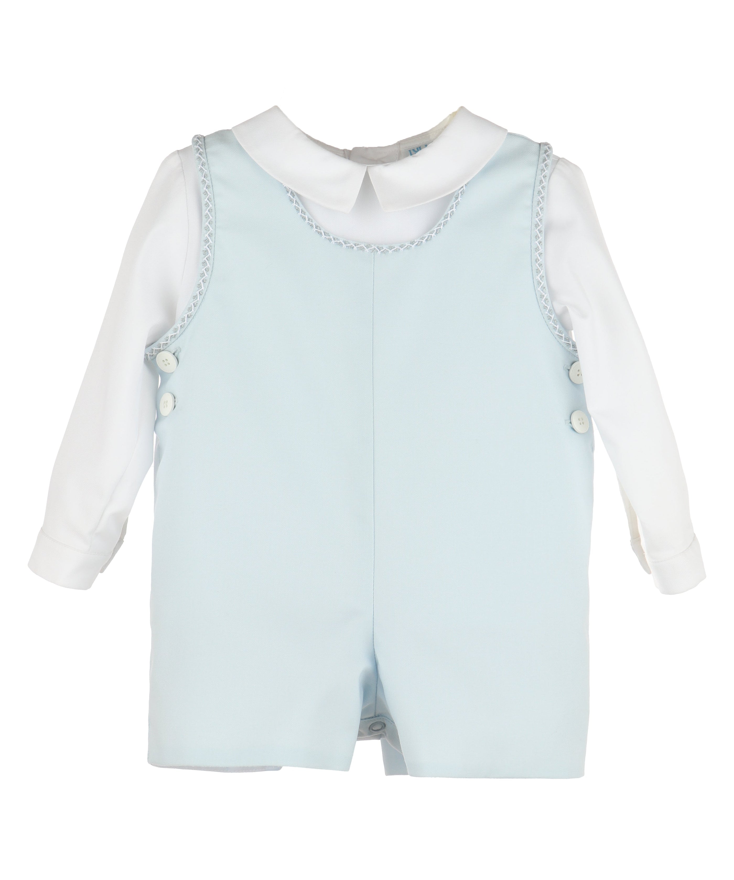 Casero & Associates Casero & Associates Checkered Stitches Romper, Blue - Little Miss Muffin Children & Home