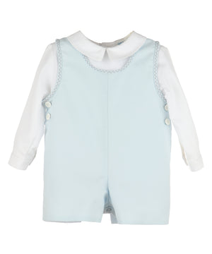 Casero & Associates Casero & Associates Checkered Stitches Romper, Blue - Little Miss Muffin Children & Home