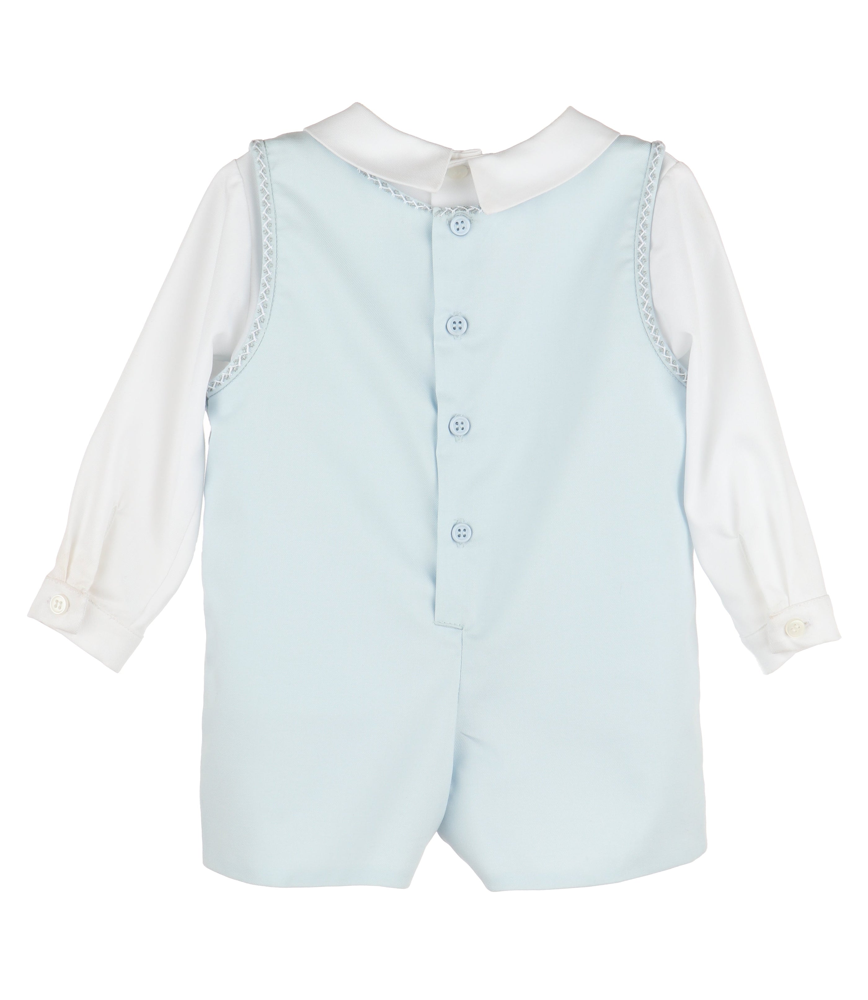 Casero & Associates Casero & Associates Checkered Stitches Romper, Blue - Little Miss Muffin Children & Home