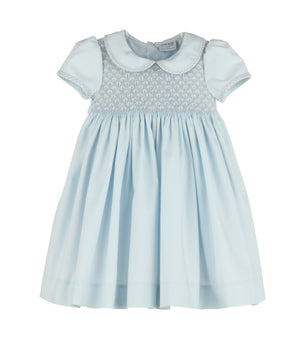 Casero & Associates Casero & Associates Smock Checkered Dress Collar, Blue - Little Miss Muffin Children & Home