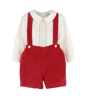 Casero & Associates Winterberry Cord Boy Set, Red