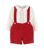 Casero & Associates Winterberry Cord Boy Set, Red