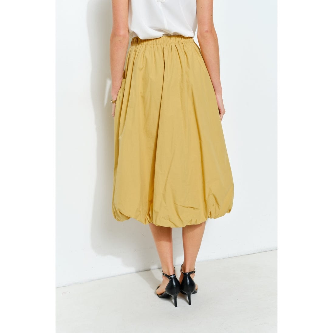 INA Balloon Hem Cotton Midi Skirt in Mustard - Little Miss Muffin Children & Home
