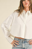 Miou Muse Cropped Button Down Shirt