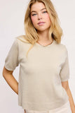 La Miel Short Sleeve Knit Sweater in Antique Jade