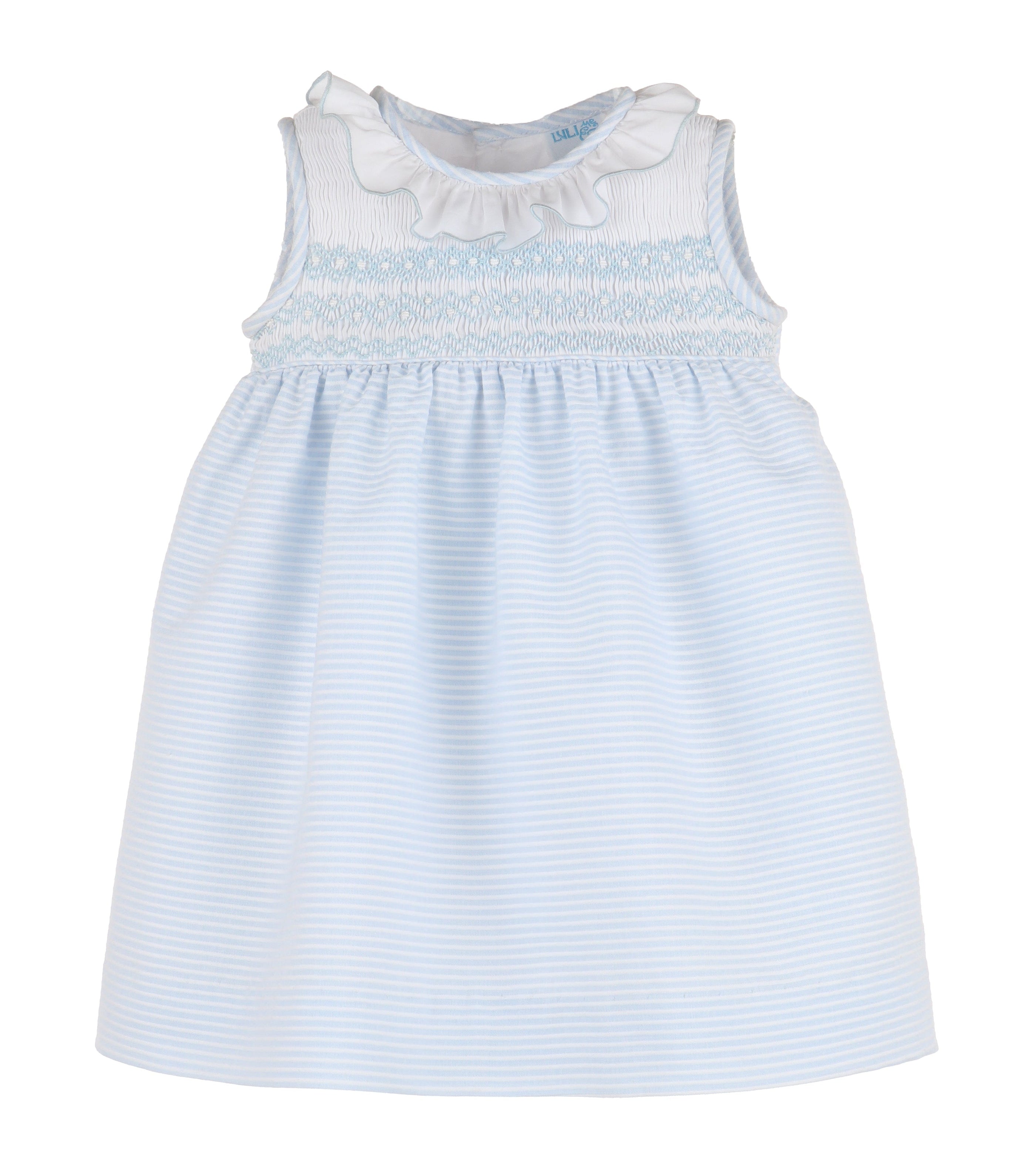 Casero & Associates Casero & Associates Stripes Combo Smock Dress, Blue - Little Miss Muffin Children & Home