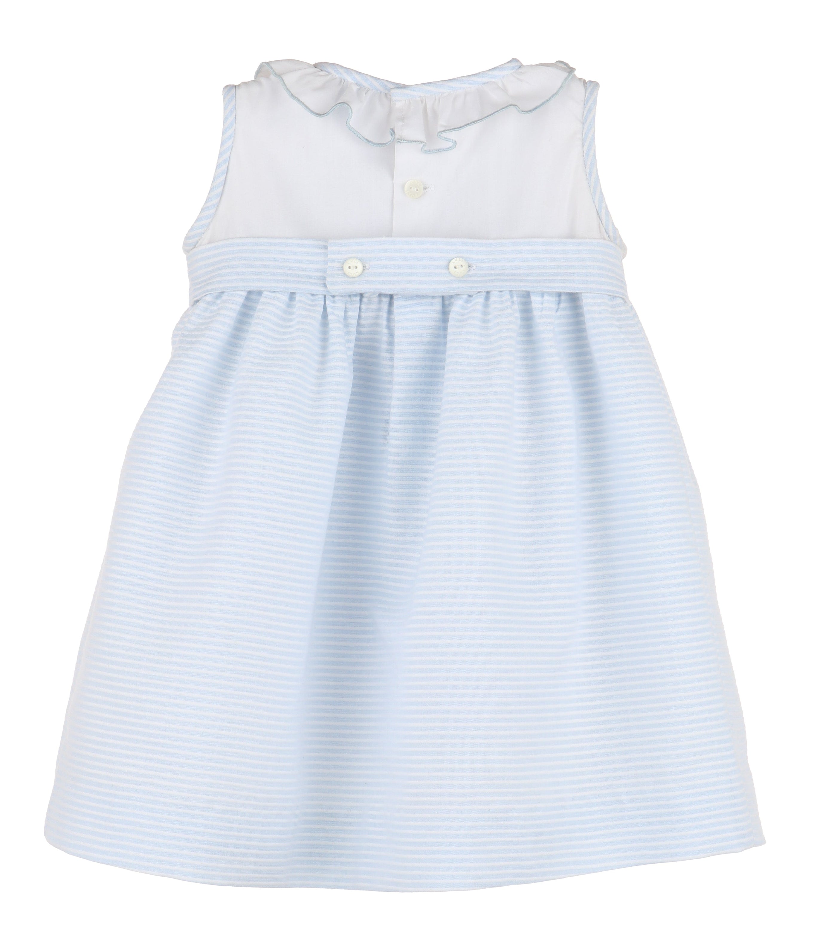 Casero & Associates Casero & Associates Stripes Combo Smock Dress, Blue - Little Miss Muffin Children & Home
