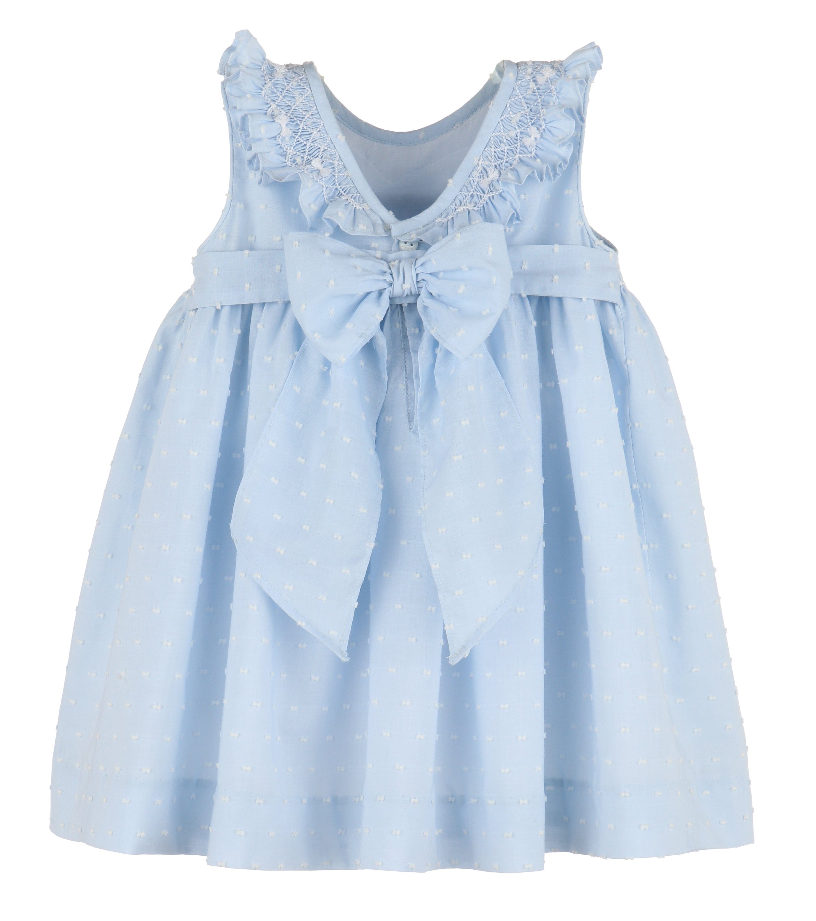 Casero & Associates Casero & Associates Dotted Swiss Dress, Blue - Little Miss Muffin Children & Home