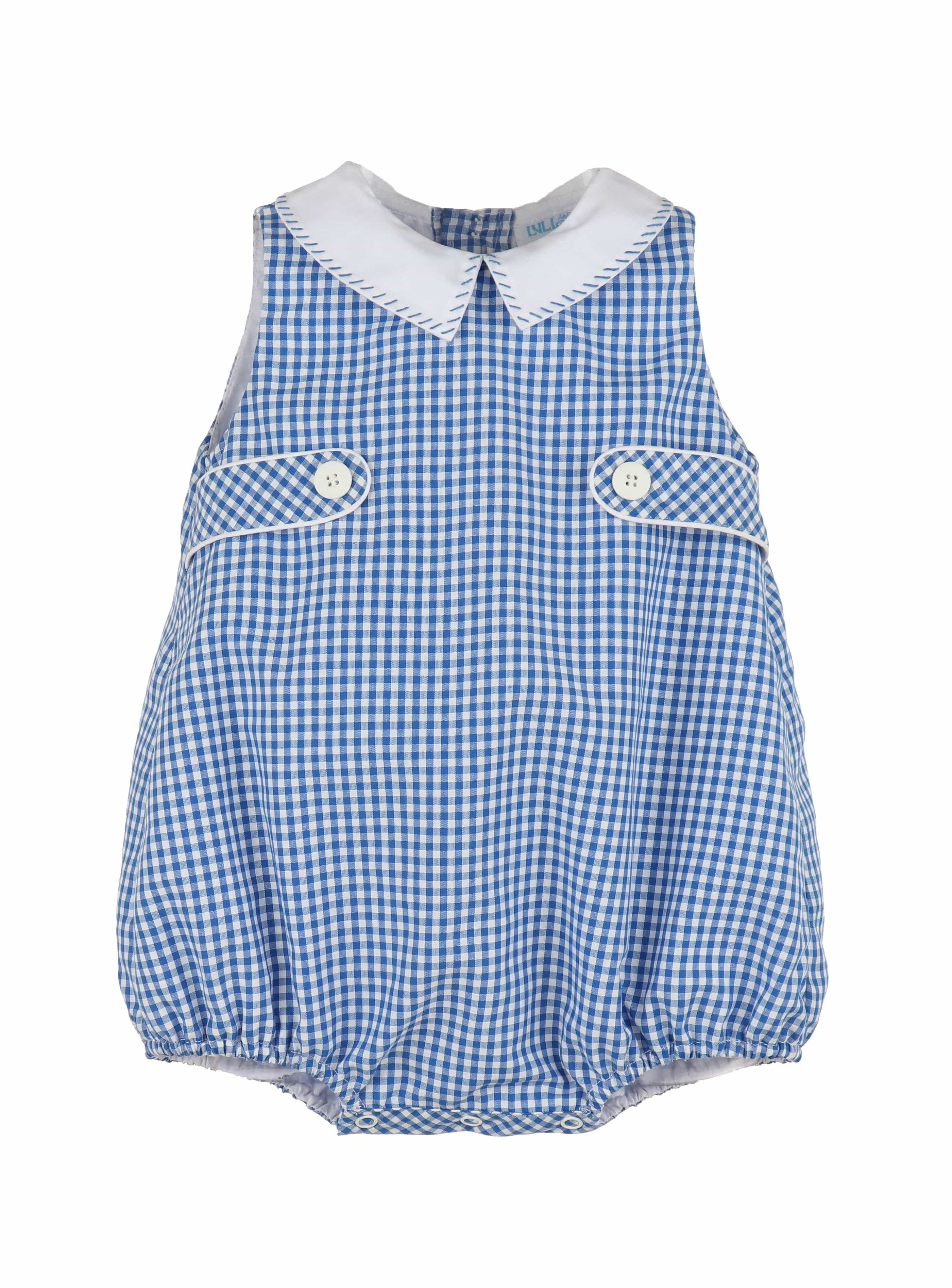 Casero & Associates Casero & Associates Check Tabs Boy Bubble, Navy - Little Miss Muffin Children & Home