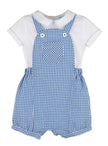 Casero & Associates Casero & Associates Check Pocket Boy Romper Set, Navy - Little Miss Muffin Children & Home