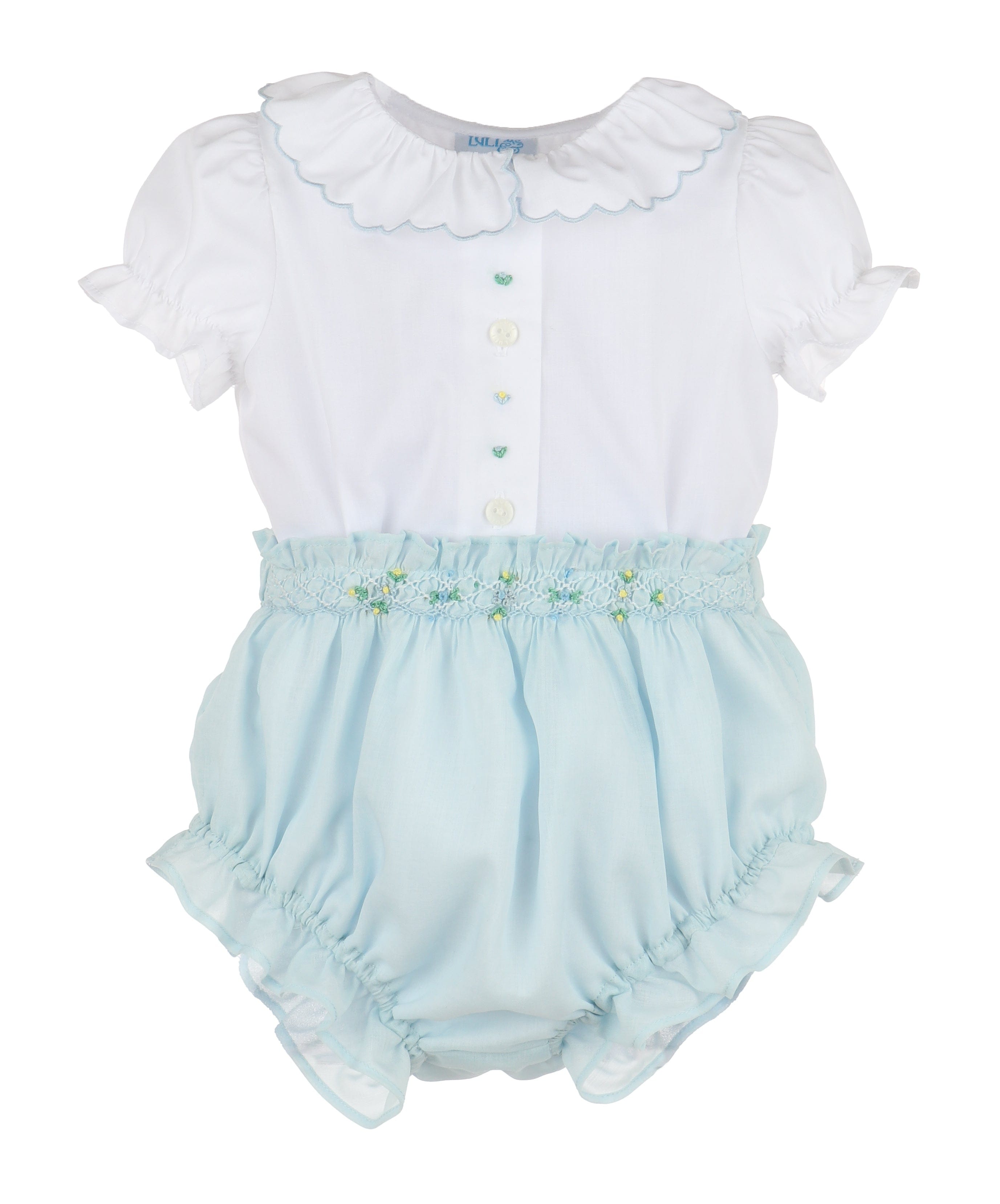 Casero & Associates Casero & Associates Classical Diamond Smock Set, Blue - Little Miss Muffin Children & Home