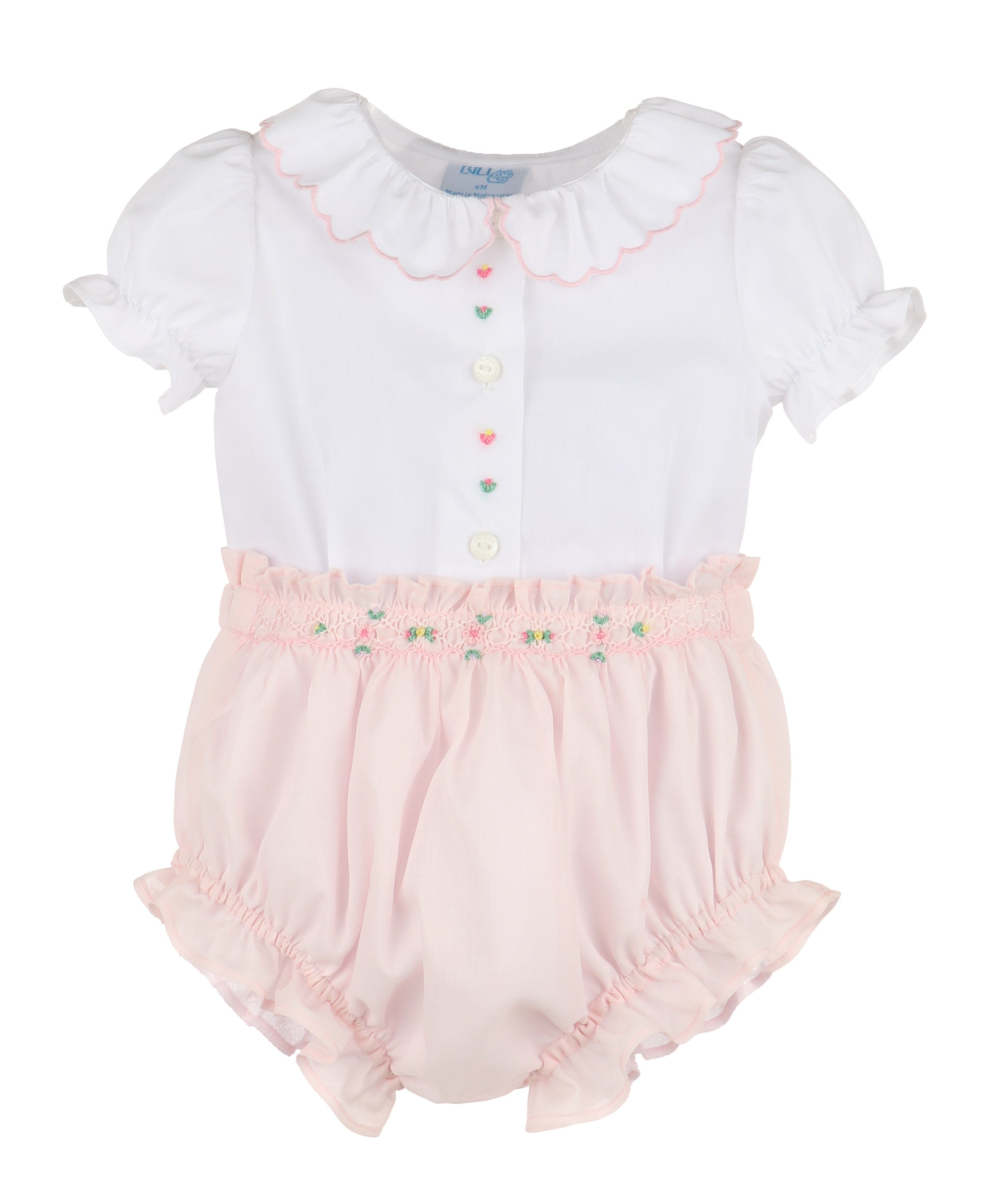 Casero & Associates Casero & Associates Classical Diamond Smock Set, Pink - Little Miss Muffin Children & Home