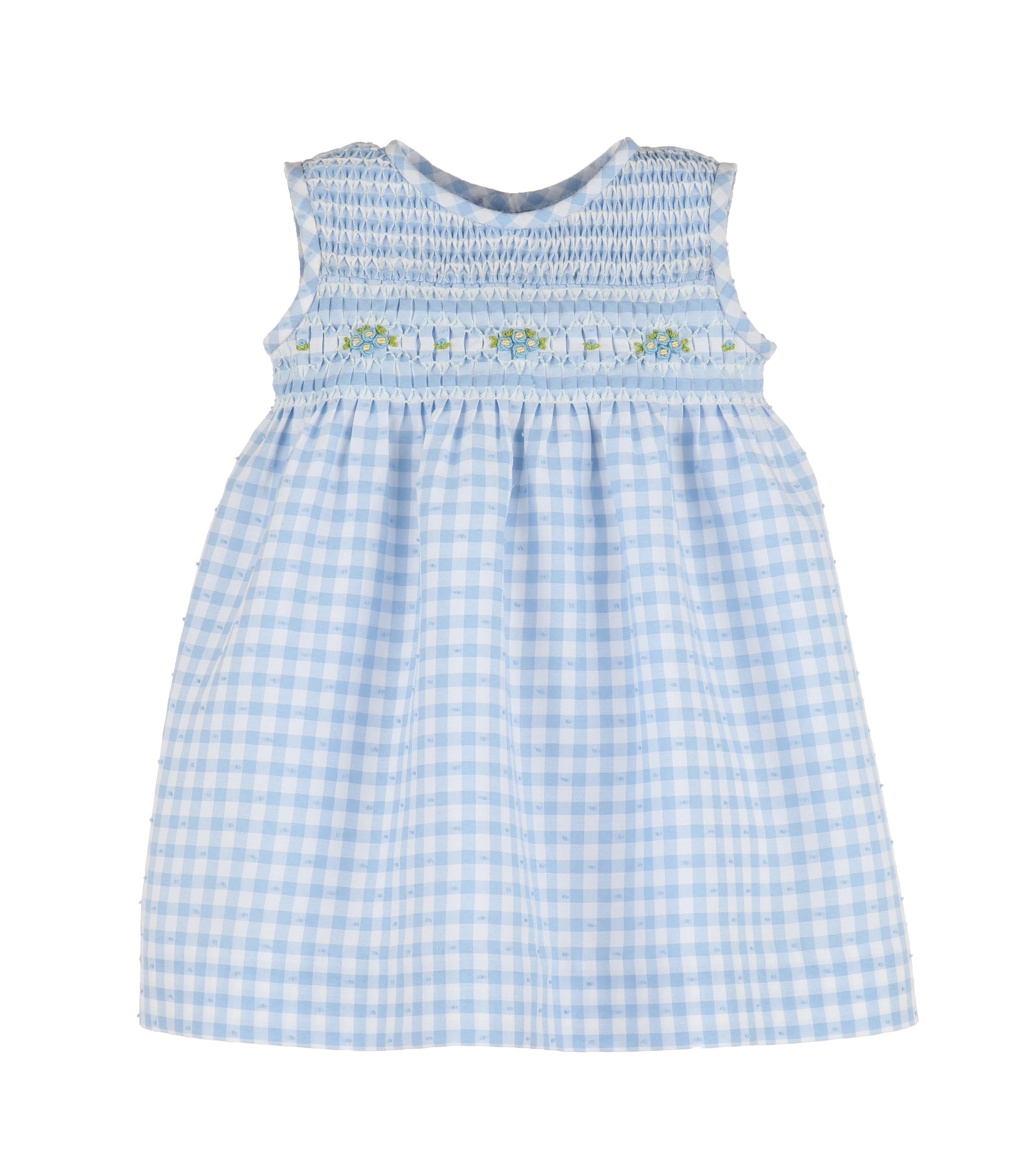 Casero & Associates Casero & Associates Gingham Swiss Dress, Blue - Little Miss Muffin Children & Home
