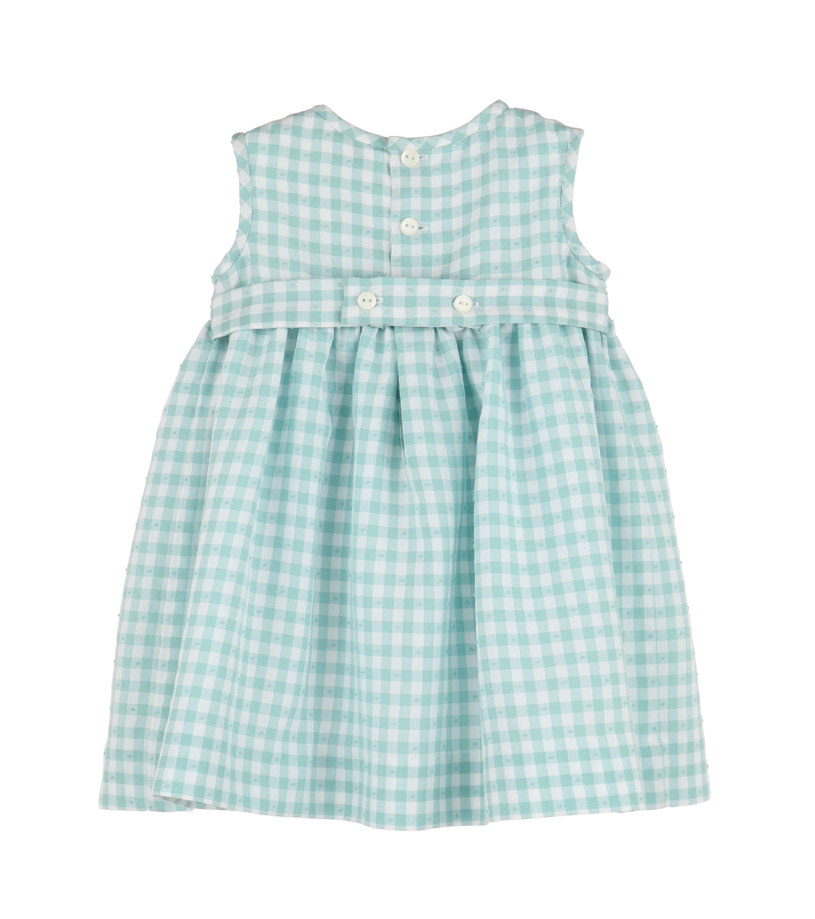 Casero & Associates Casero & Associates Gingham Swiss Dress, Turquoise - Little Miss Muffin Children & Home