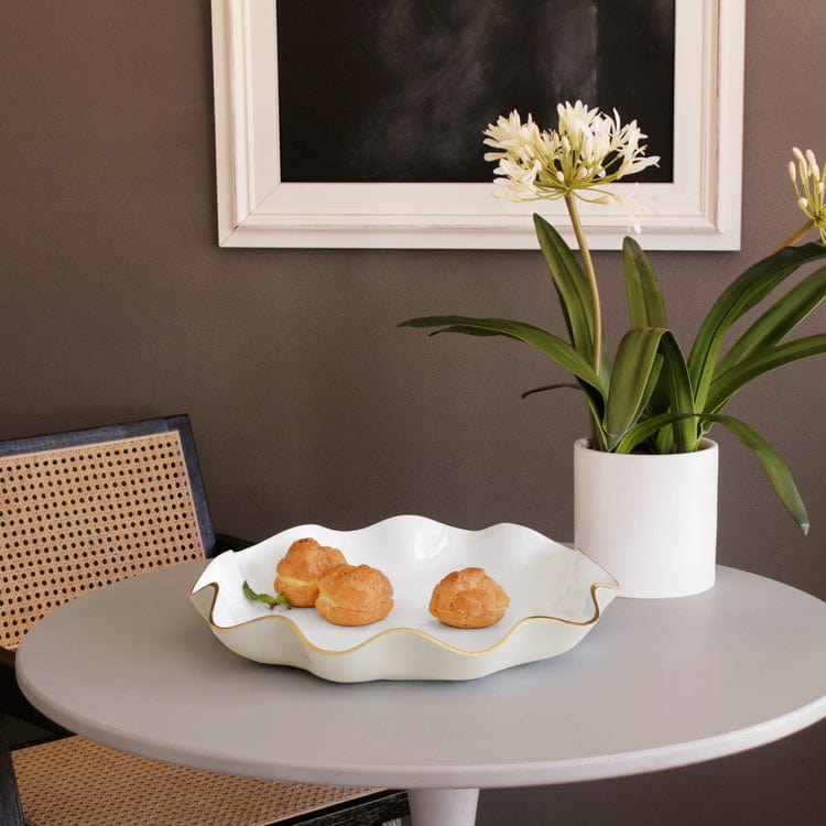 Beatriz Ball Encanto Carola Large Round Platter, Cream & White - Little Miss Muffin Children & Home