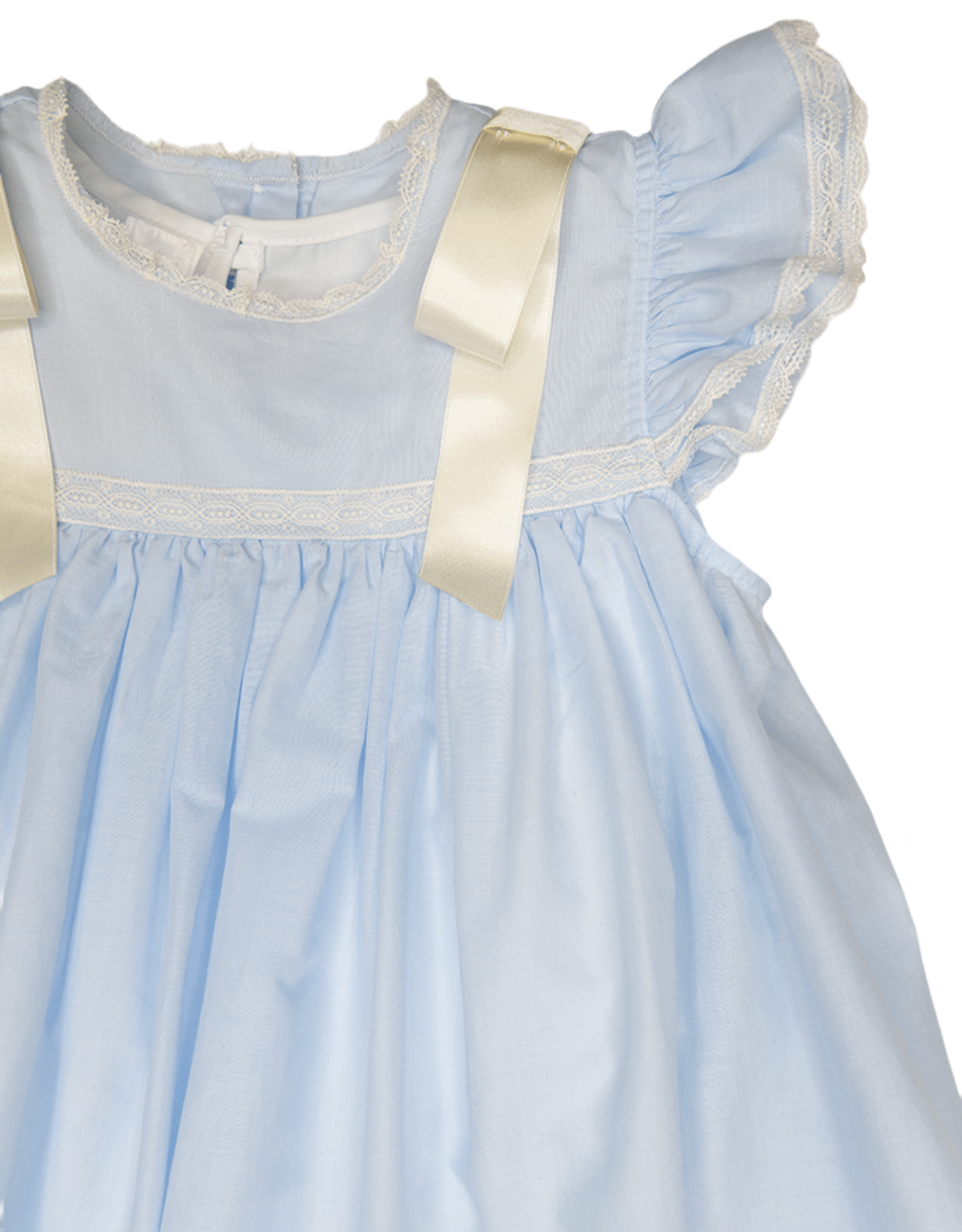 Lulu Bebe Lulu Bebe Caroline Heirloom Blue Dress with Ivory Trim - Little Miss Muffin Children & Home