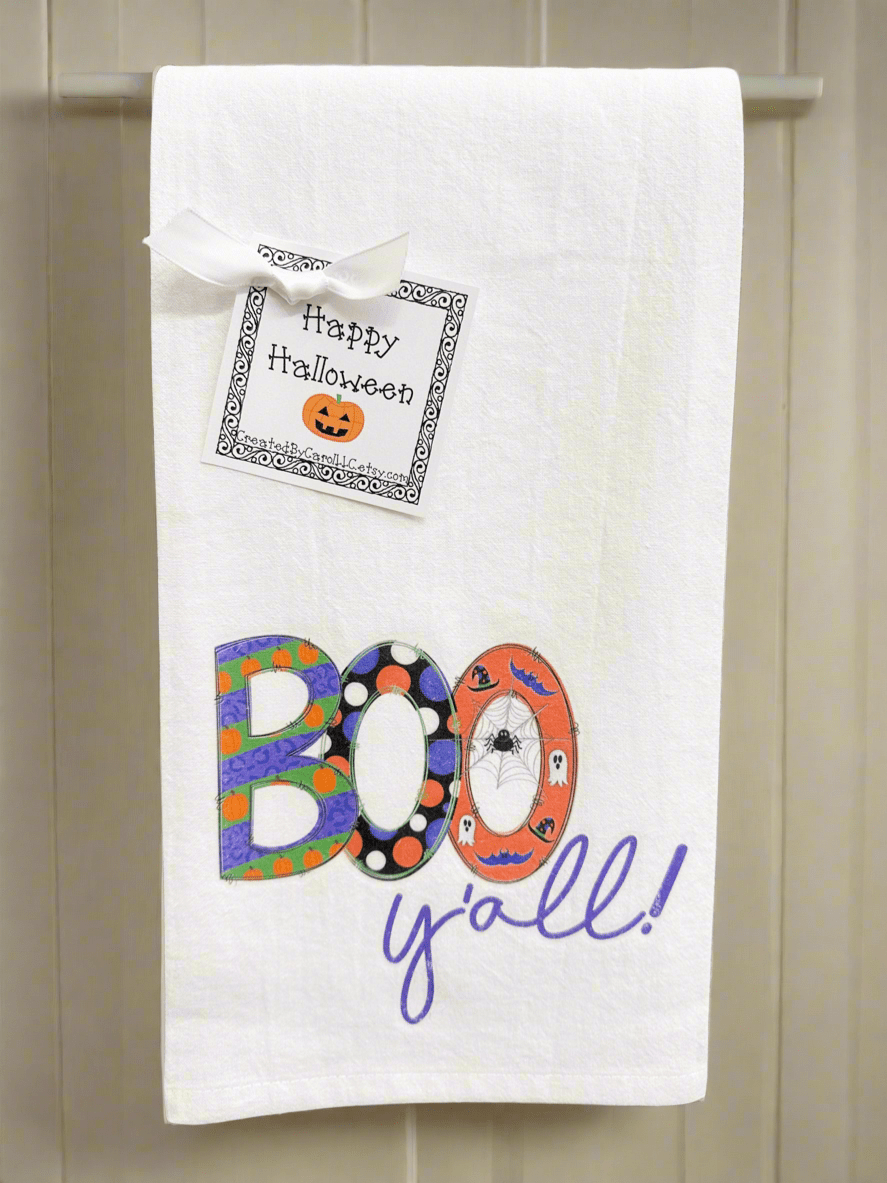 Boo yall kitchen tea towel 