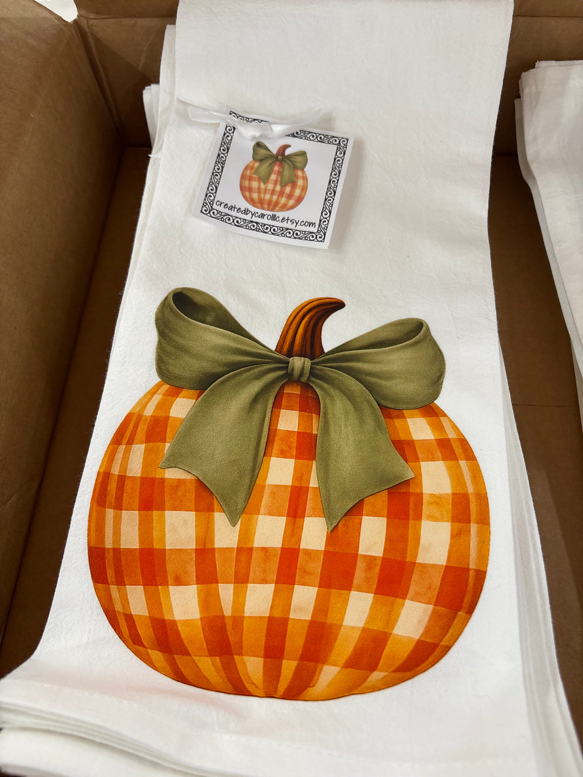 Plaid Pumpkin Towel