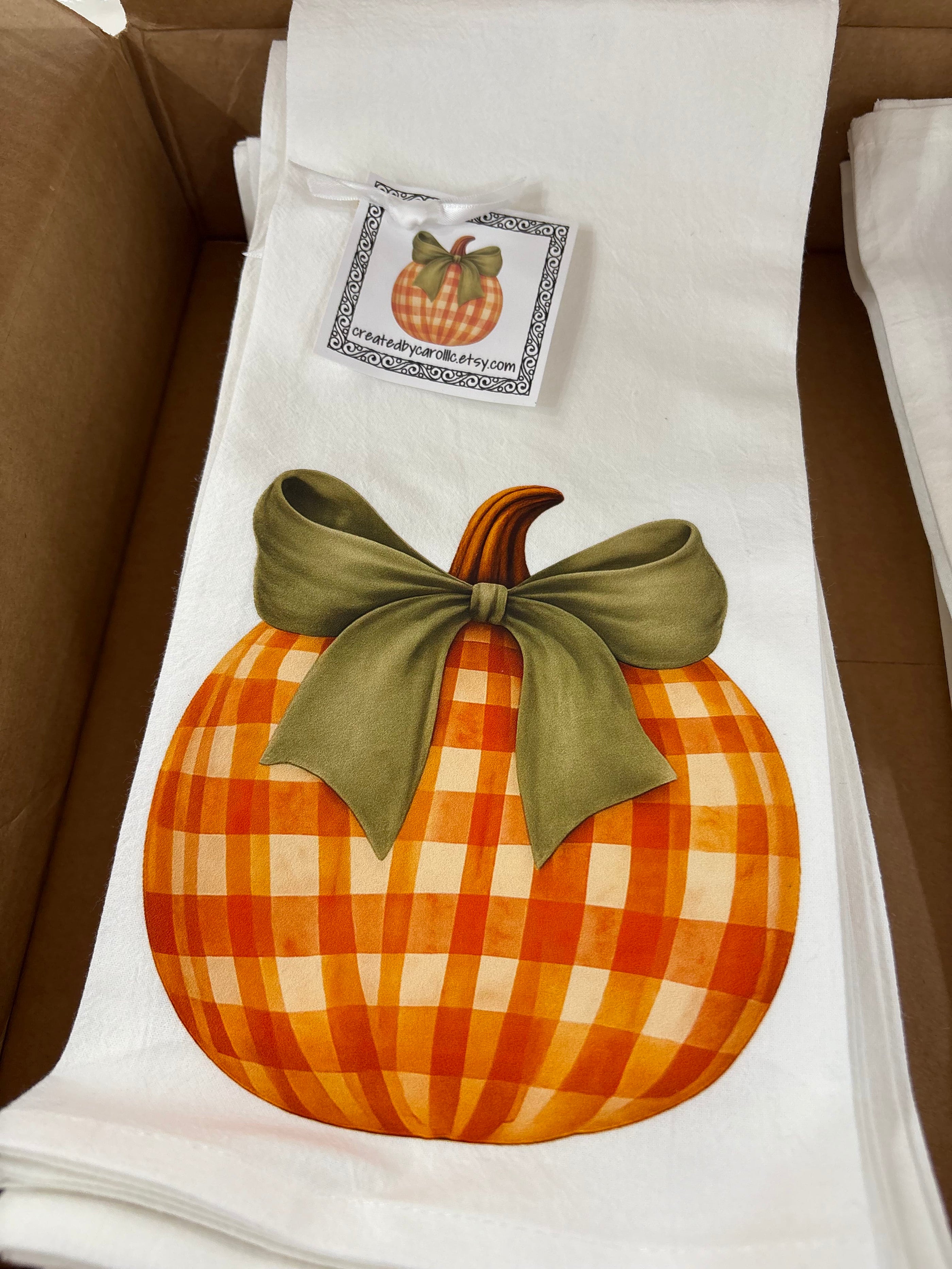 Plaid Pumpkin Towel
