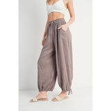 Bluivy Jogger Harem Drawstring Pants, Mushroom