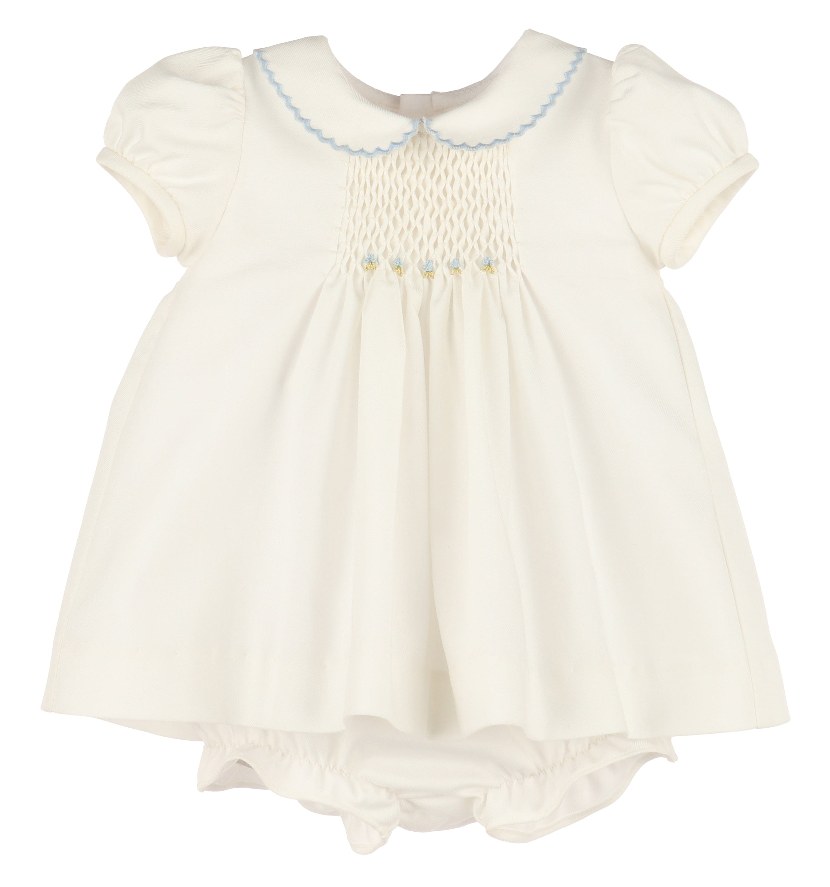 Casero & Associates Honeycomb Smock Dress, Blue - Little Miss Muffin Children & Home