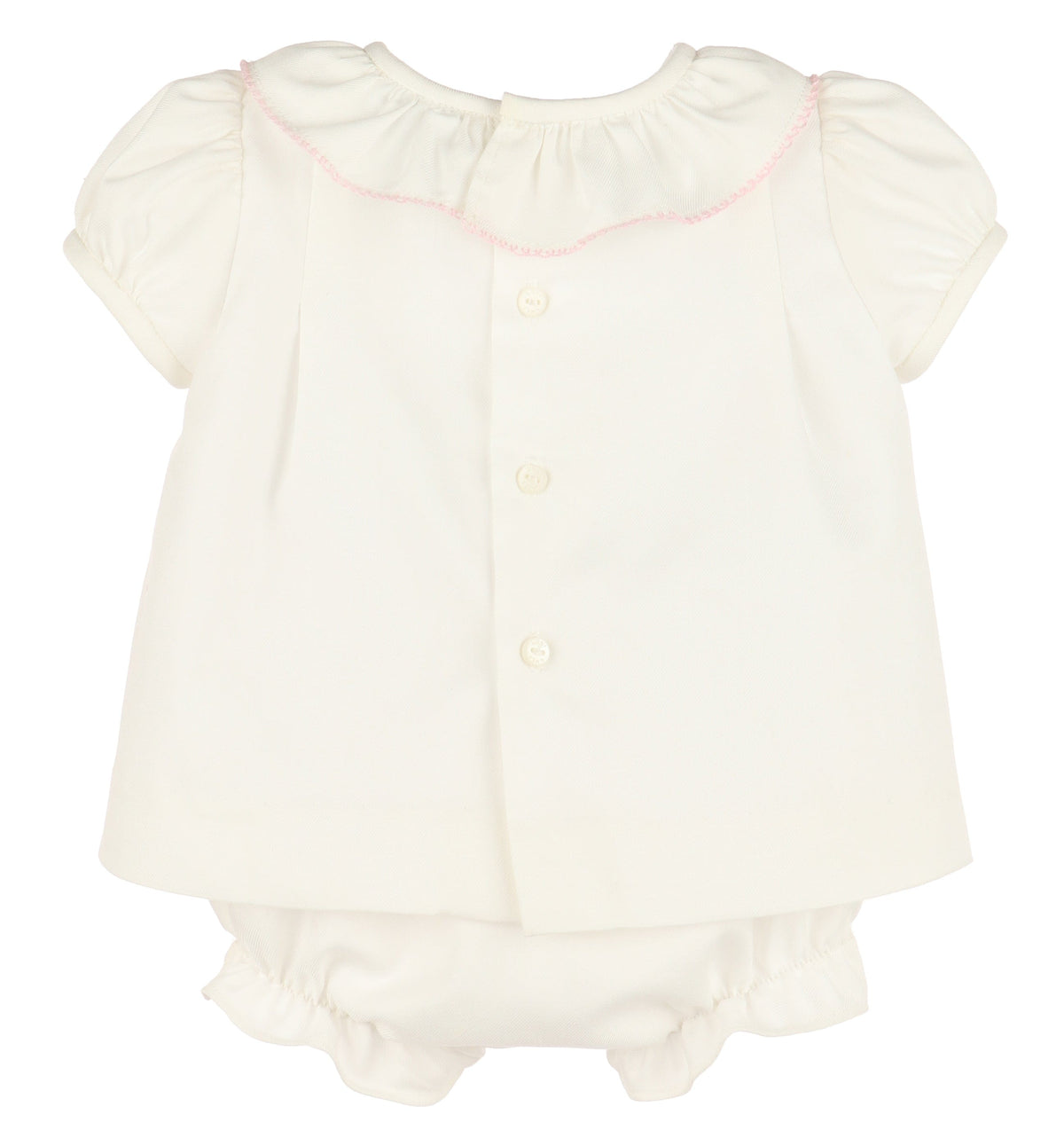 Casero & Associates Pintucks Lace Bishop, Ivory - Little Miss Muffin Children & Home