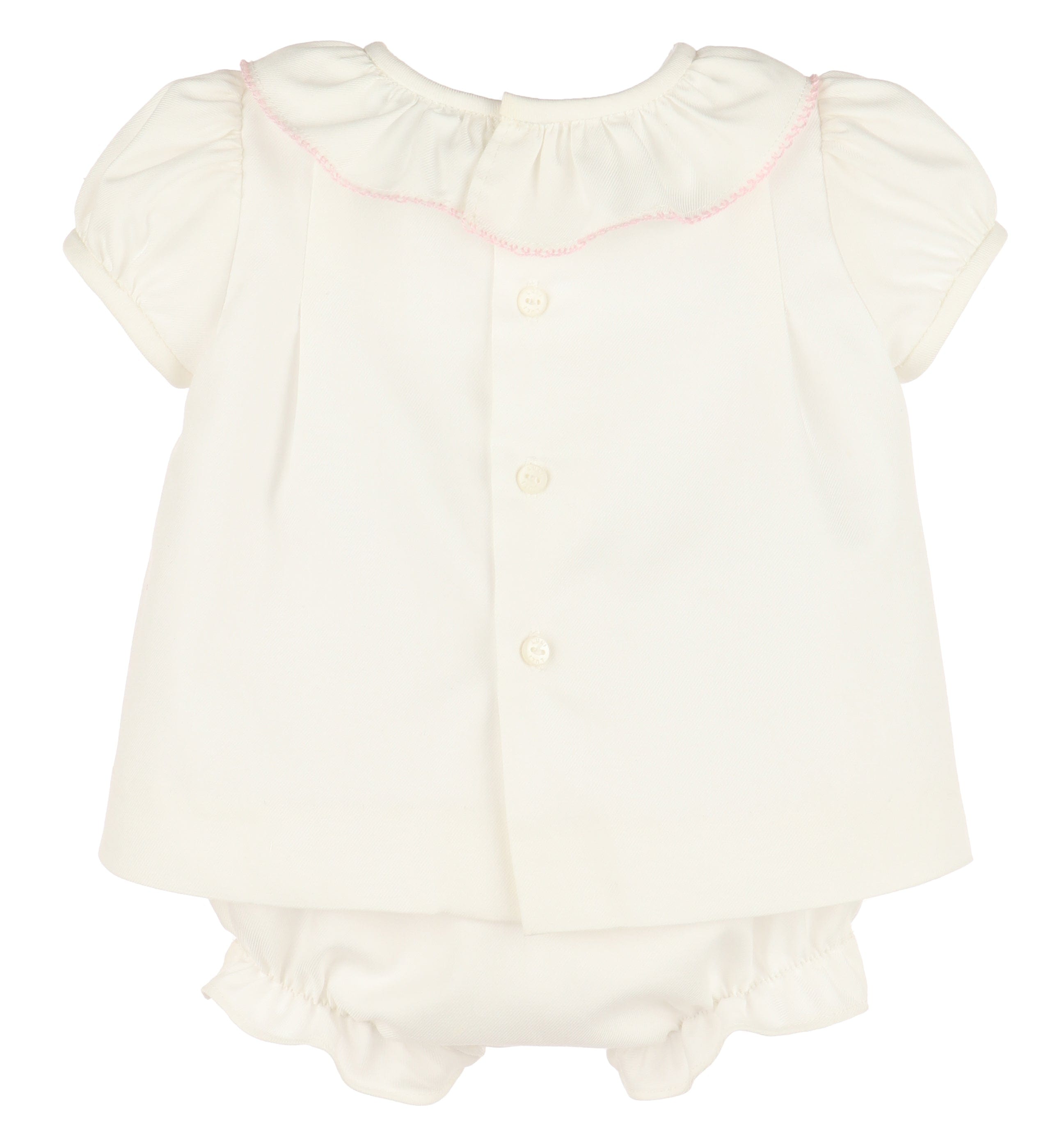 Casero & Associates Pintucks Lace Bishop, Ivory - Little Miss Muffin Children & Home