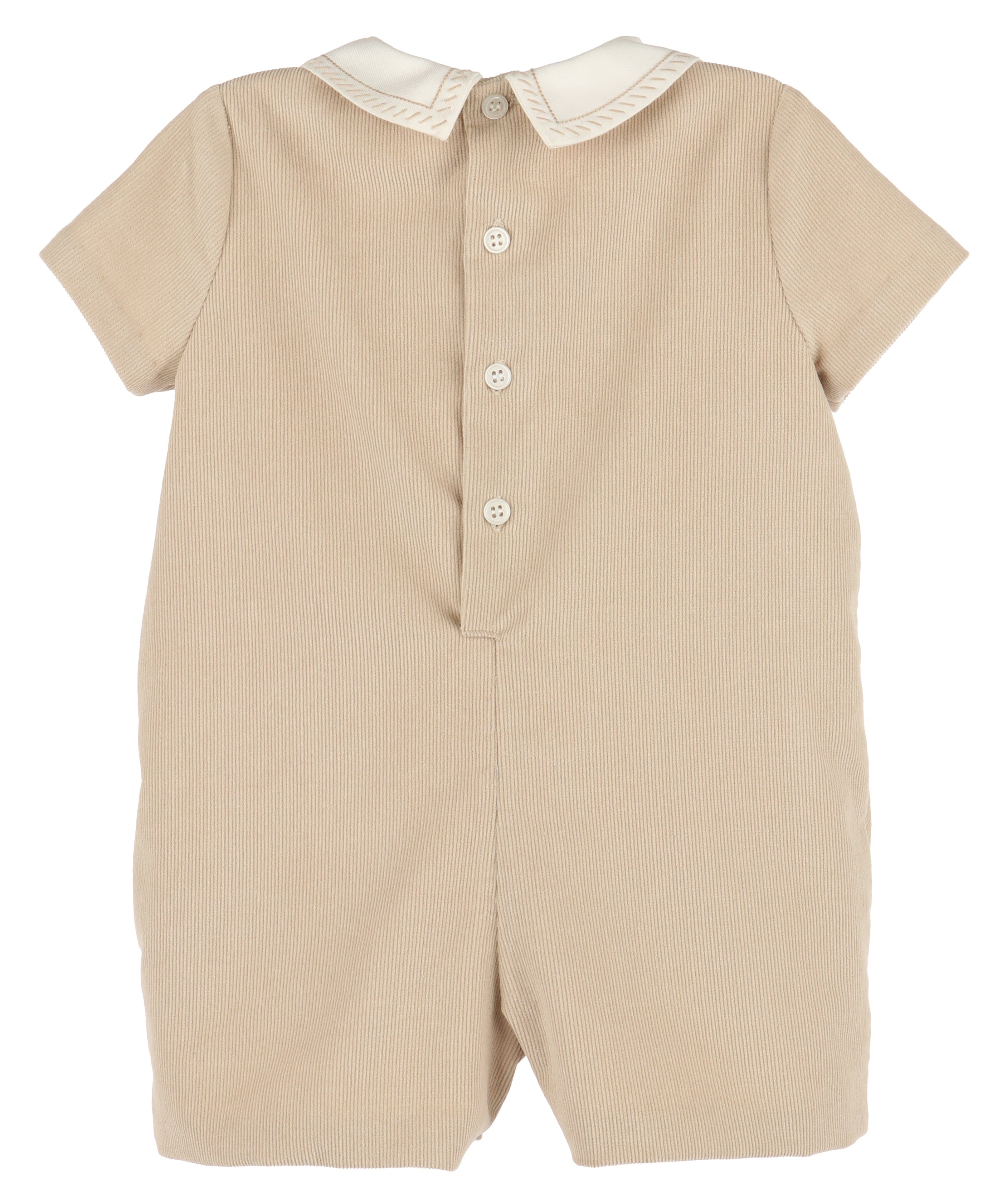 Casero & Associates Cozy Cord Boy Romper, Beige - Little Miss Muffin Children & Home