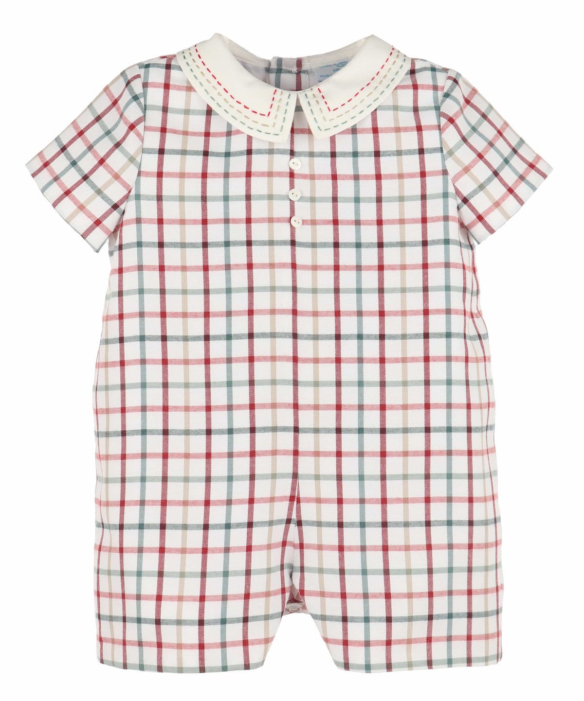 Casero & Associates Tattersall Boy Romper, Green - Little Miss Muffin Children & Home