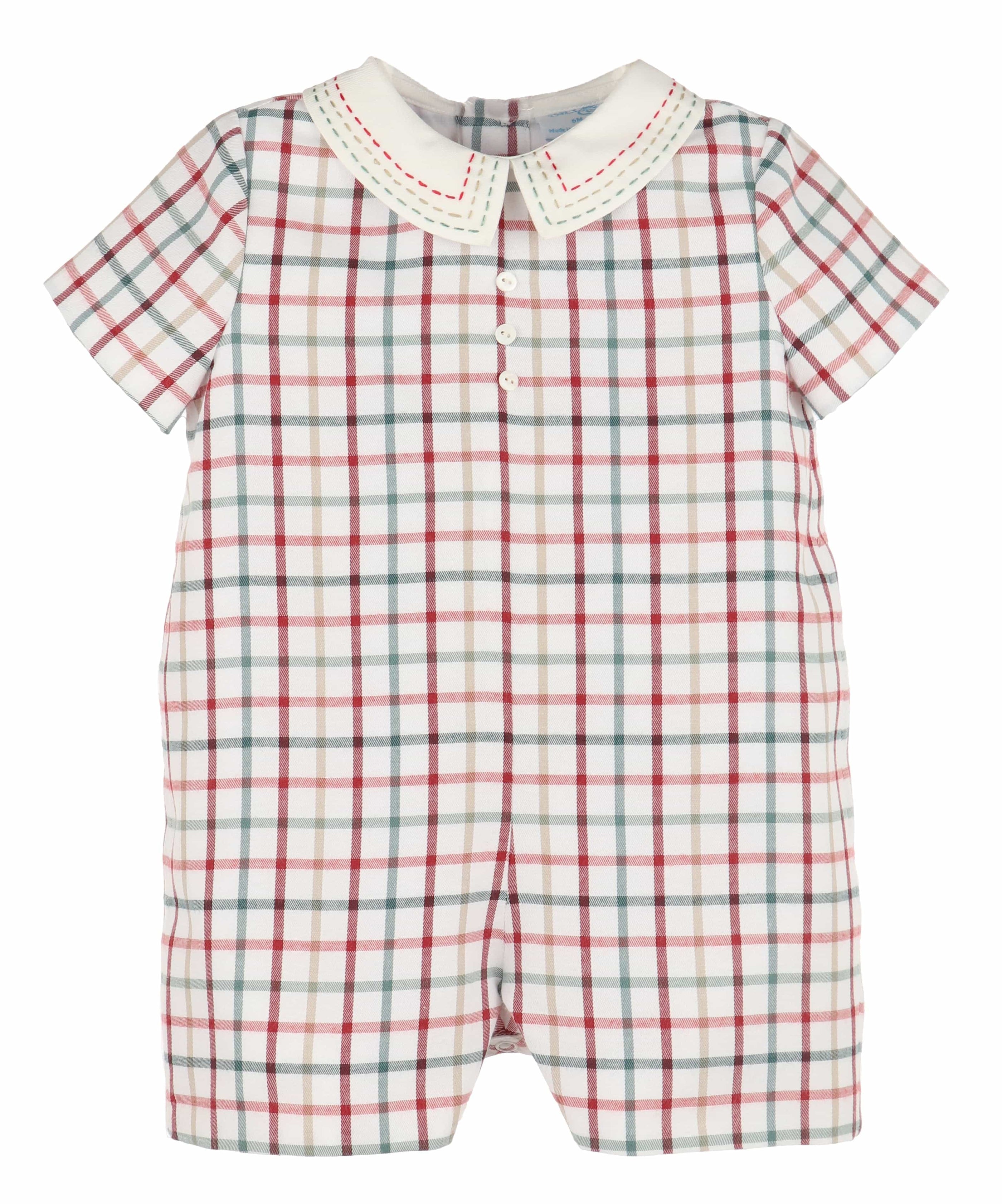 Casero & Associates Tattersall Boy Romper, Green - Little Miss Muffin Children & Home