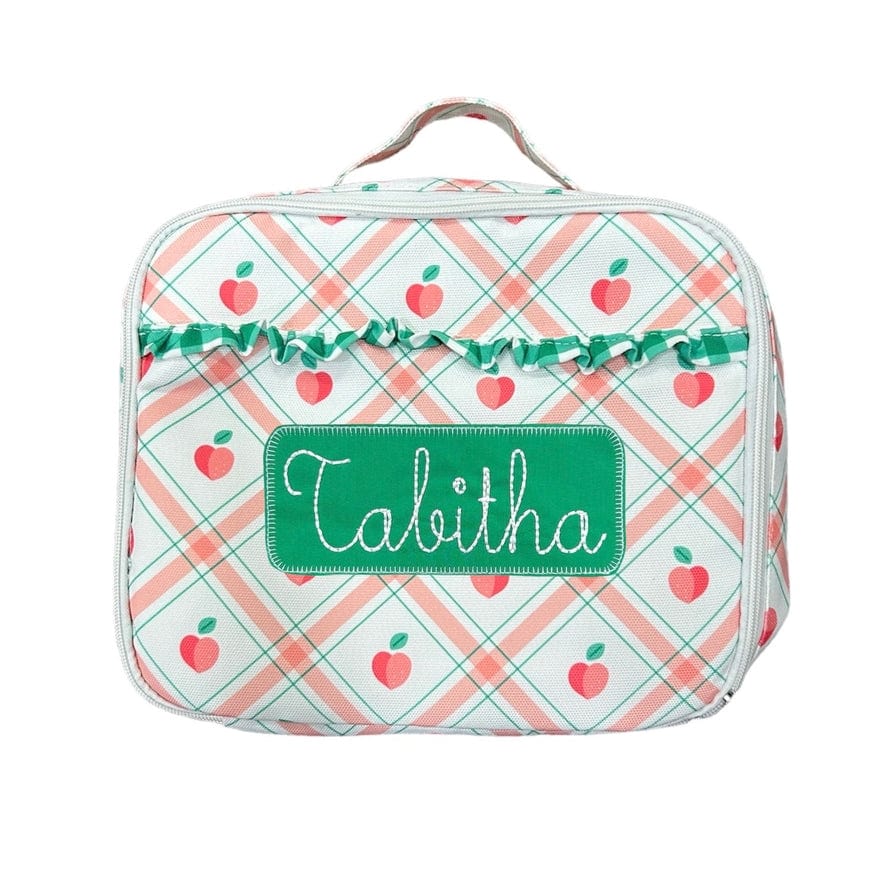Sugar Bee Clothing Sugar Bee Clothing Lunch Bag - Peaches Plaid - Little Miss Muffin Children & Home