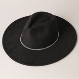 Suede Fedora Hat in Black