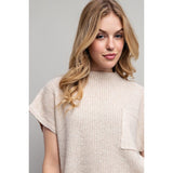 Sweet Generis Drop Shoulder Rib Knit Short Sleeve Sweater