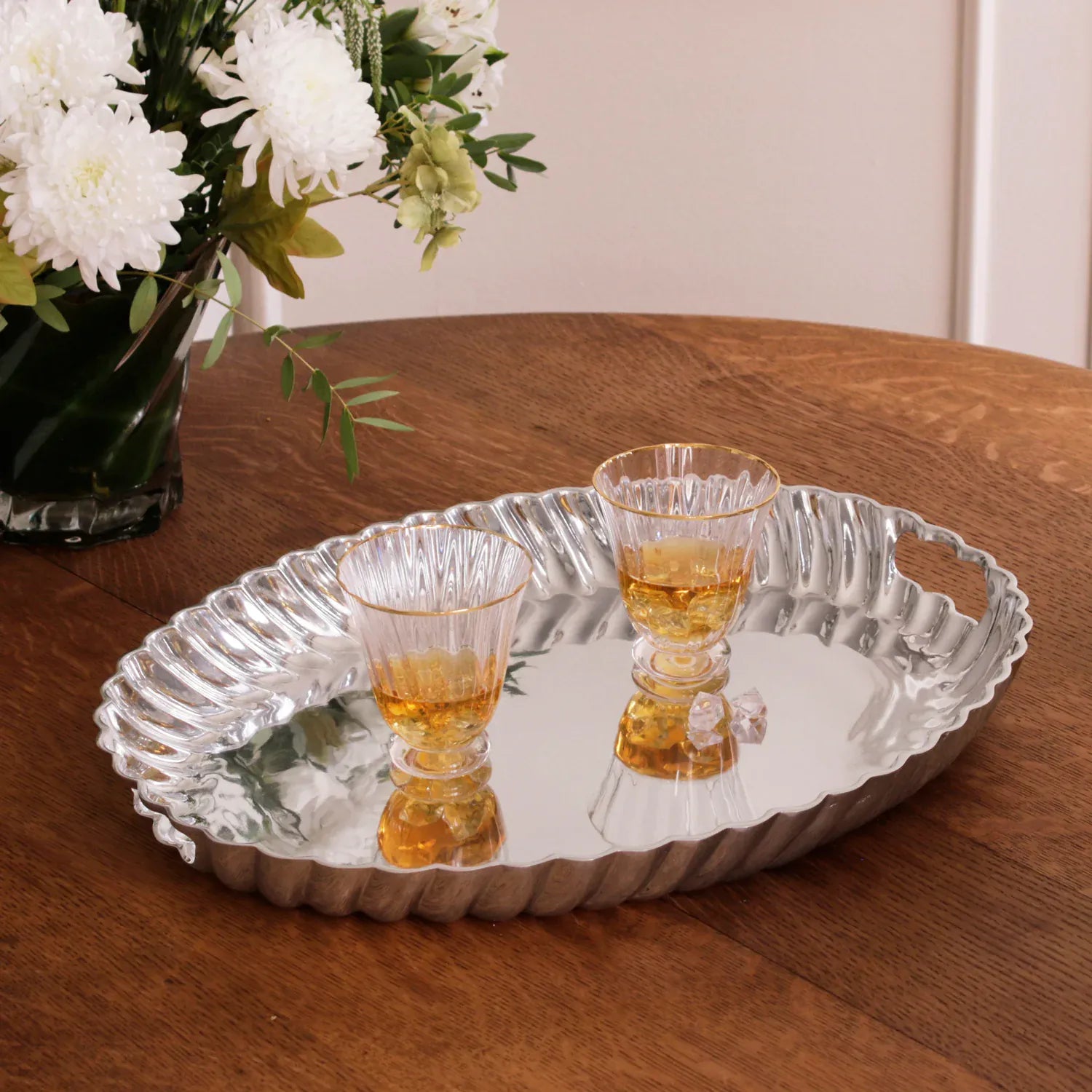 Vintage Swirl Oval Tray with Handles