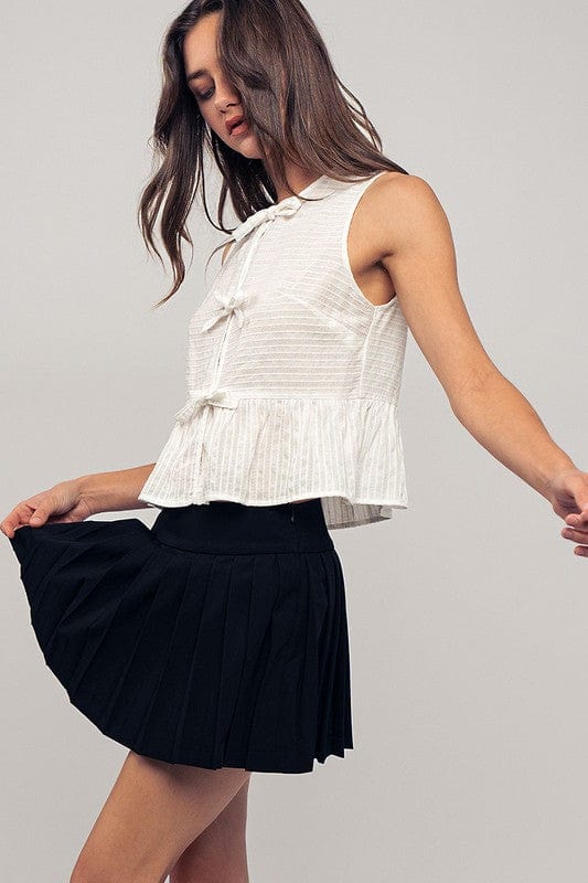 Urban Daizy Urban Daizy Triple Bow Front Sleeveless Babydoll Top - Little Miss Muffin Children & Home