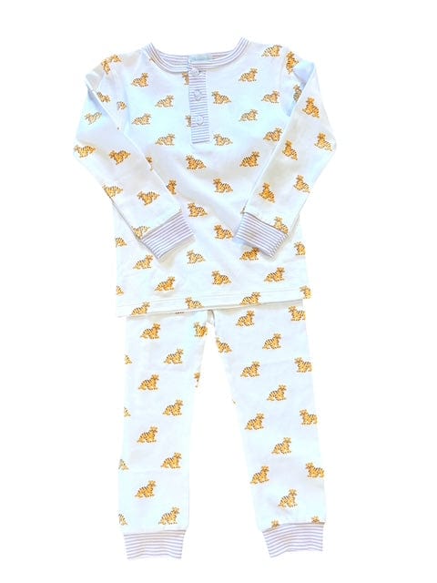 Lulu Bebe LSU Tiger Pima 2-Piece PJ  Set with Striped Trim - Little Miss Muffin Children & Home