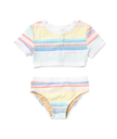 Surfer Stripe Ribbed Cropped Short Sleeve 2pc