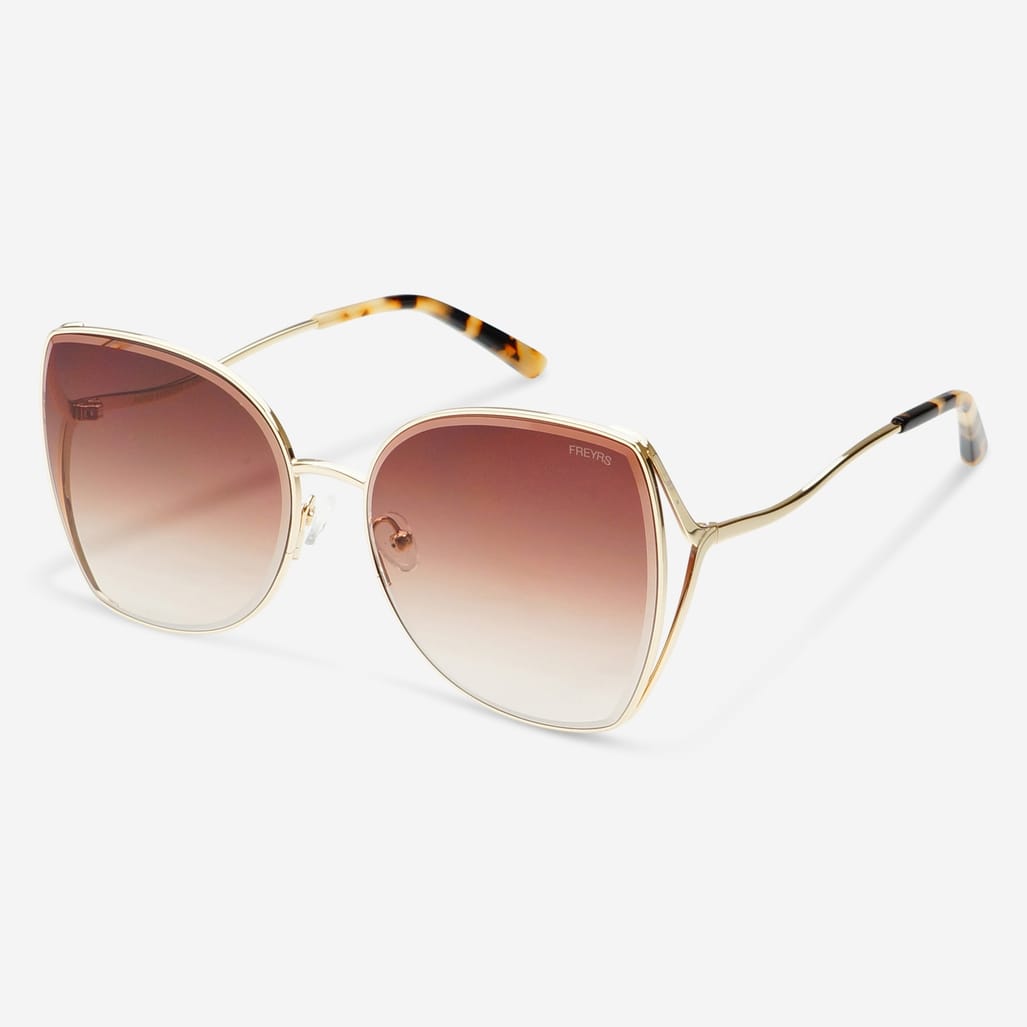 Margot Oversized Womens Sunglasses Gold/Brown