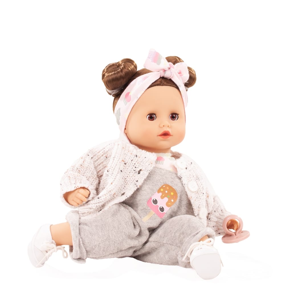 Gotz Muffin Popsicle 13" Soft Baby Doll with Brown Hair & Sleeping Eyes