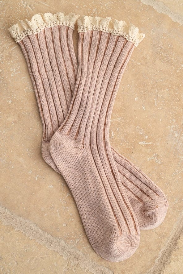 Miou Muse Crochet Trimmed Socks, Available in 3 Colors - Little Miss Muffin Children & Home