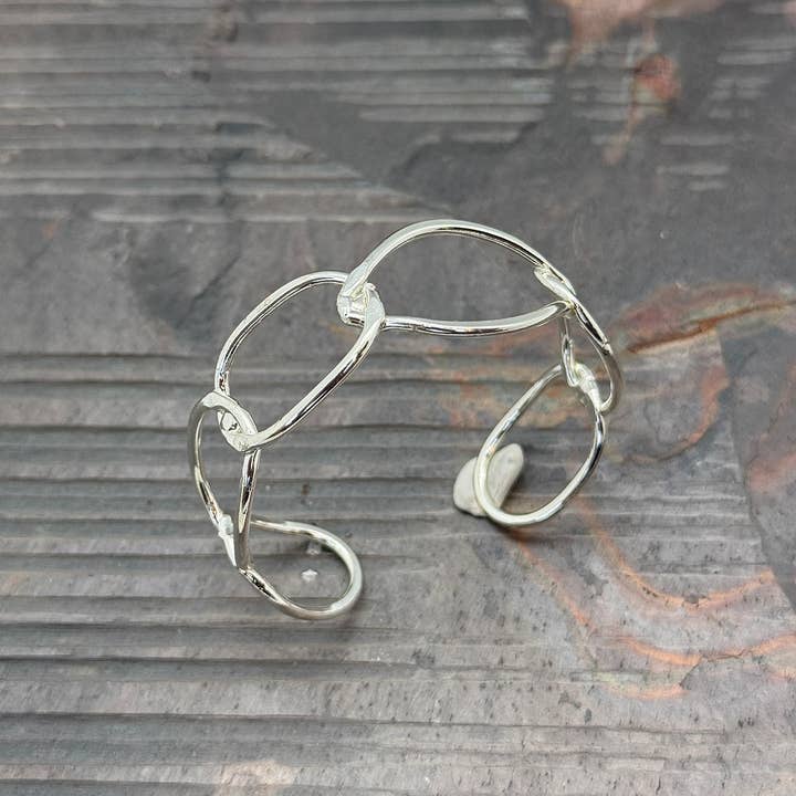 Anju Jewelry Handcrafted Organic Loop Silver Cuff Bracelet - Little Miss Muffin Children & Home