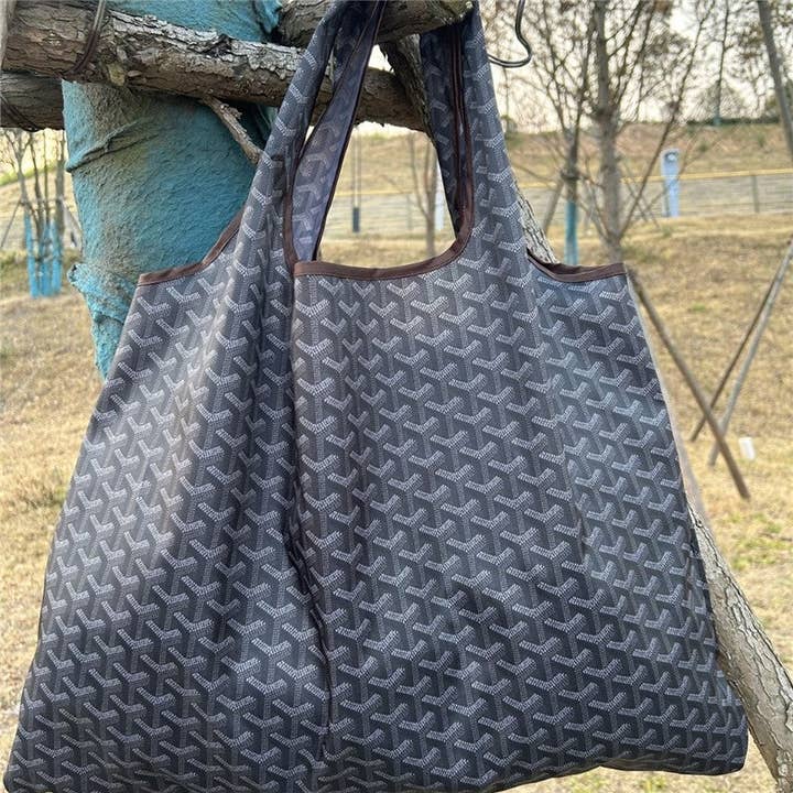 geometric print large handbag