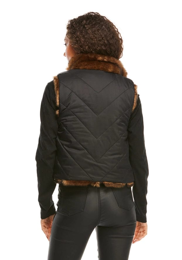 Fabulous Furs Fabulous Furs Faux Fur Reversible Chevron Shortie Vest - Little Miss Muffin Children & Home