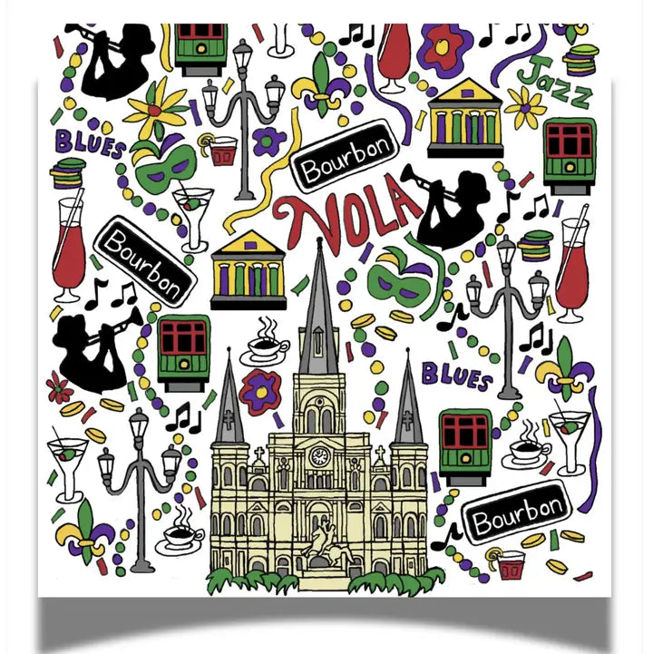 Big Easy New Orleans 24ct 3-ply Cocktail Napkins